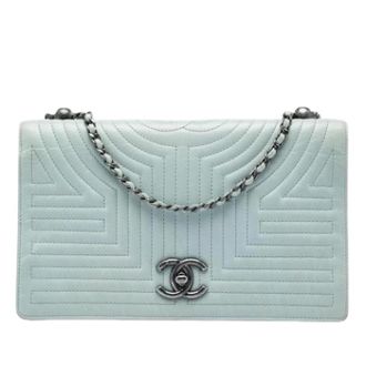 Chanel Pre-owned Flap Bag - Dames - Pre-owned - Blauw - Maat: ONE Size Leer