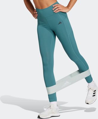 adidas Trainingstights ADIDAS PERFORMANCE OPTIME RIB 7/8-LEGGINGS, Damen, Gr. XL, N-Gr, preloved teal, Obermaterial: 79% Polyester, 21% Elasthan, 7/8-L&auml;nge, 