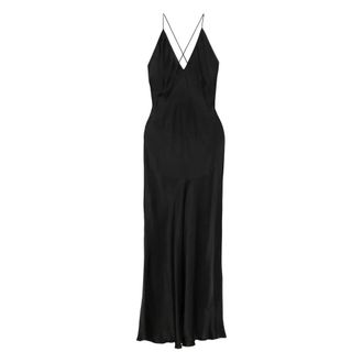 Anine Bing Kleedjes, Dames, Zwart, M, V-Neck Maxi Jurk