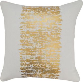 Saro Lifestyle Metallic Banded Down-Filled Pillow