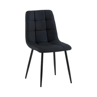 Clp Silla de comedor con reposapi&eacute;s en tela negro