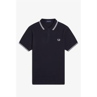 Fred Perry Heren Twin Tip Poloshirt (Marine)
