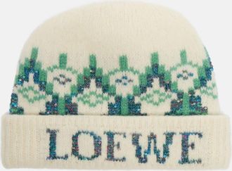 Loewe Fair Isle sequined wool-blend beanie