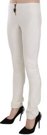 Just Cavalli White Mid Waist Skinny Dress Trousers Womens Pants