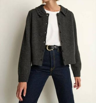 Nation Ltd Addie Button-Front Cardigan In Heather Charcoal
