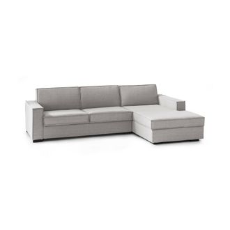 Dmora Sofa Cama Adela, Sof&aacute; De Esquina, 100% Made In Italy, Sof&aacute; Con Apertura Giratoria, Pen&iacute;nsula Contenedor Derecha, Con Reposabrazos Est&aacute;ndar, Cm 280x95h