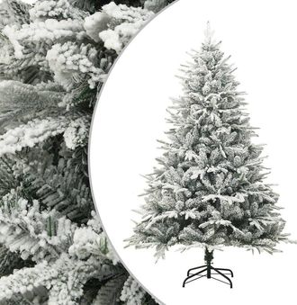 vidaXL Artificial Christmas Tree with Flocked Snow Green 82.7 PVC & PE