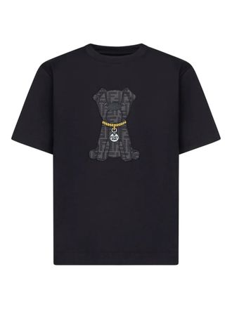 Fendi T-shirt con motivo jacquard - Nero