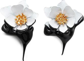 Ottolinger floral-motif earrings - women - Polyurethane/Zinc Alloy - One Size - White
