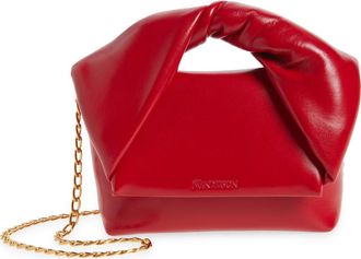 J.W.Anderson Small Twister Leather Crossbody Bag in Crimson Red 445 at Nordstrom