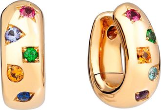 POMELLATO Iconica Semiprecious Stones Huggie Earrings in Rose Gold at Nordstrom