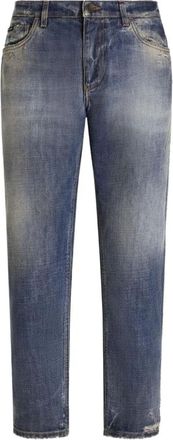 Dolce & Gabbana Loose Cotton Denim Jeans - Heren - Slim Fit Jeans - Blauw - XL - Denim - Jeans