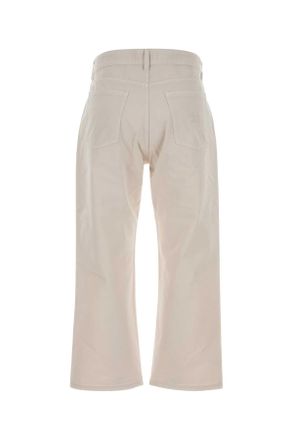 Miu Miu Womens Ivory Cotton Pant Bianco Exterior: Pantaloni Trousers