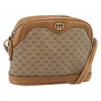 Gucci Pre-owned Cross Body Bags, female, Beige, Size: ONE SIZE Pre-owned Vintage Small GG Shoulder Bag