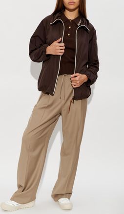 Moncler Polo With Logo Patch, Womens, Brown