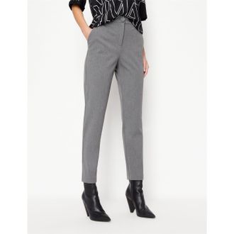 A|X Armani Exchange Womens Solid Patterned Slim Trousers in Dark Grey - Size 2 UK