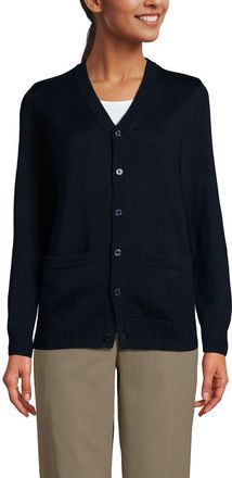 Lands End School Uniform Adult Legacy Varsity Cardigan in Classic Navy at Nordstrom, Size Xx-Large