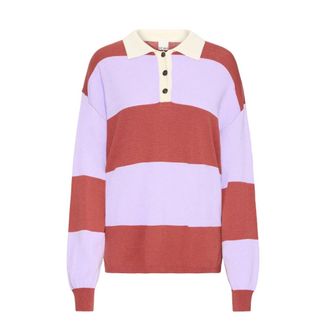 Ichi Purple Rose Comb Polo - Dames - Ronde hals truien - Veelkleurig - M - Truien & Vesten