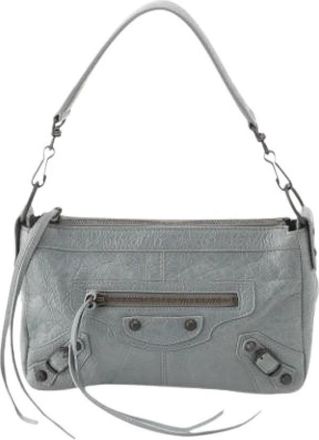Balenciaga Pre-owned Vintage Satchel - Dames - Vintage Schoudertas - Grijs - ONE Size - Leer - Vintage