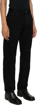 Saint Laurent Cotton Straight-Leg Jeans - Black