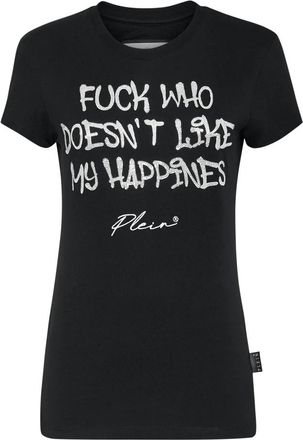 Philipp Plein T-Shirt Ronde Hals - Dames - T-shirts - Zwart - M - Katoen - Tops