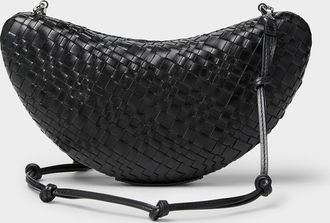Staud Womens Woven leather crescent clutch