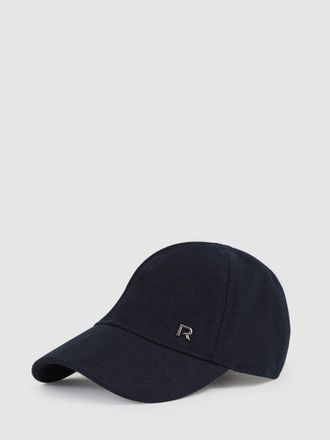 Reiss Navy & black Oxy Wool-blend Brushed Felt Cap