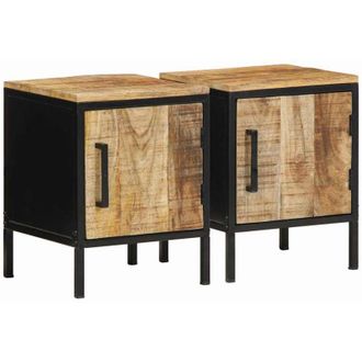 vidaXL Vidaxl - Armario De Noche 2 Pcs Marr&oacute;n Y Negro 30 X 30 X 40 Cm