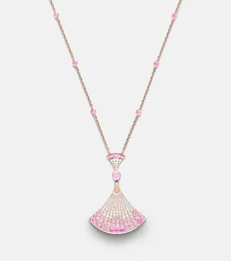 Bulgari Divas Dream 18kt rose gold pendant necklace with gemstones