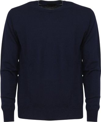 Altea Maglia Girocollo Treccia - Heren - Ronde hals truien - Blauw - 3XL - Wol - Truien & Vesten