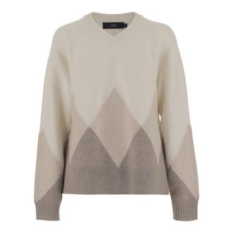 arch4 Cashmere Knitwear, female, Beige, Size: M Cashmere Sweater With Shades