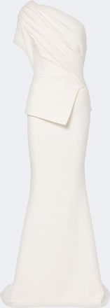 SAFiYAA Elyna asymmetric cr&ecirc;pe gown