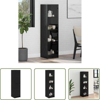 vidaXL Credenza con porte in vetro - Credenza Rovere Nero 35 x 37 x 142 cm Legno multistrato