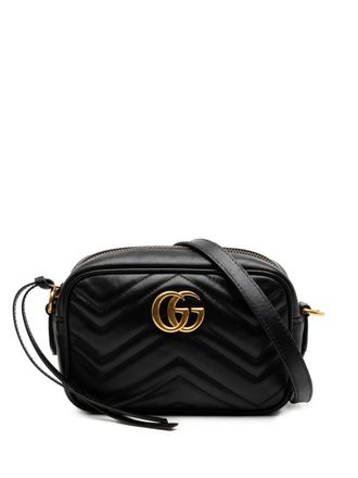 Gucci 2016-2025 Mini GG Marmont Matelasse Leather crossbody bag - Black