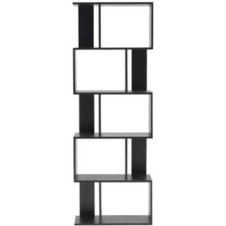 Mobili Rebecca Mobili Rebecca - Rebecca Mobili Libreria Scaffale 5 Ripiani Legno Nero Stile Moderno 172,5x60x24