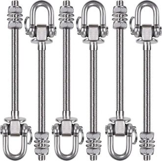 OEM Percha De Acero Inoxidable De Alta Resistencia, Capacidad De Carga De 300 Kg, 23,5 Cm, Rosca M10, Para Hamaca De Yoga Y Saco De Boxeo, Juego De 6 - Ul