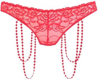 Lascana Womens Strappy Lace Thong in Red at Nordstrom, Size 6