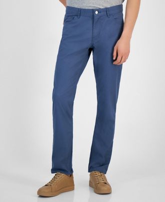 Michael Kors Parker Pants Mens Dark Chambray Slim Fit Straight Leg FTS151