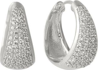 Dean Davidson Margaux Pav&eacute; Hoop Earrings in White Topaz/Silver at Nordstrom