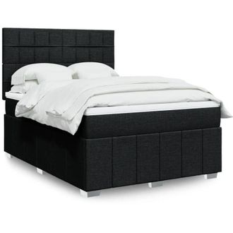 vidaXL Vidaxl - Cama Box Spring Con Colch&oacute;n Tela Negro 140x190 Cm