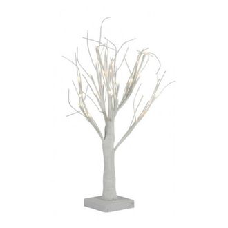 Trade Shop Trade Shop - Albero Decorativo Luminoso 45 Cm Per Interni 24 Led Ecologico A Batteria Bianco