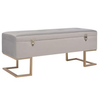 vidaXL Vidaxl - Banco Con Compartimento 105 Cm Gris De Terciopelo