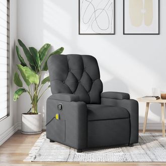 vidaXL Vidaxl Poltrona Reclinabile Massaggiante In Tessuto Grigio Scuro