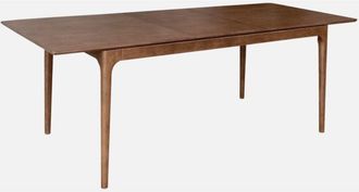 Sweeek Tavolo da pranzo rettangolare allungabile in legno di hevea e impiallacciatura di frassino 6-8 posti