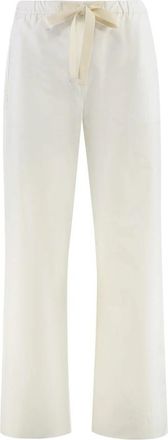 Max Mara Wide Broeken - Dames - Wijde Broeken - Beige - XS - Katoen - Broeken