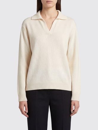 Valentino Polo in maglia di puro cashmere con scollo a V e maniche lunghe