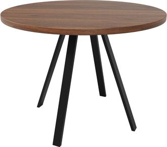 Urban Meuble Mesa de comedor redonda retro efecto nogal, 80x80x75cm