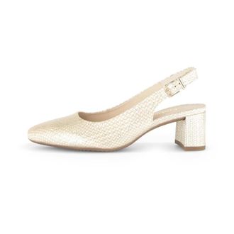 Gabor Slingback Pump - Dames - Schoenen - Beige - Maat: 40 1/2 EU Leer
