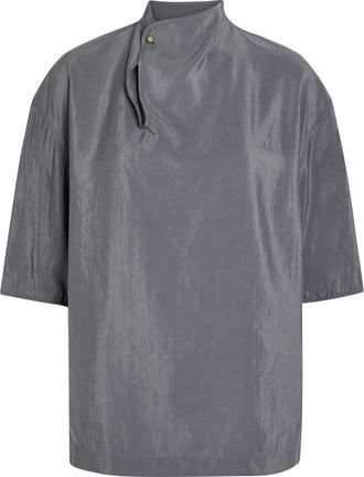 Christophe Lemaire High-neck Silk-blend top - Grey - 38 (UK10 / S)