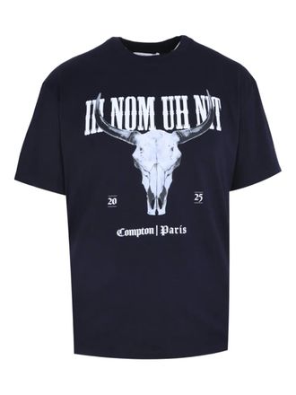 Ih Nom Uh Nit T-shirt met doodskopprint - Blauw